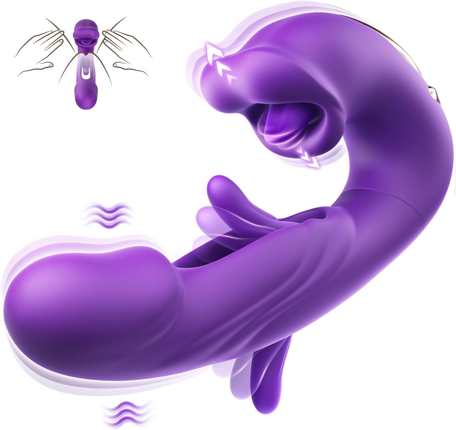 Vibrator Dildo Licking Hitting 3in 1 Exclusive Massager