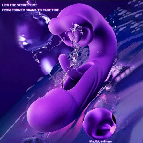 Vibrator Dildo Licking Hitting 3in 1 Exclusive Massager - Image 3