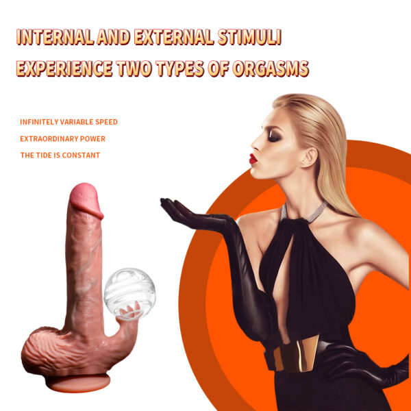 Realistic Thrusting Dildo Licking Vibrator - 8.7 inch Vibrating Dildos - Image 2