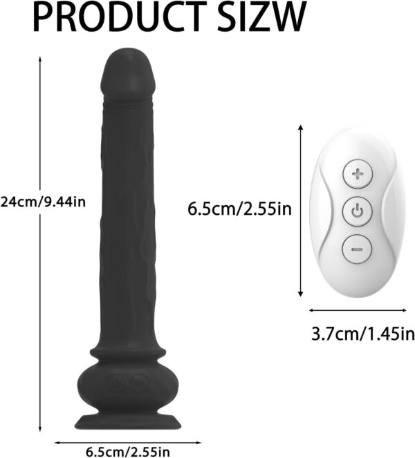 Dildo Anal Vibrator Adult Women Toys,Black Silicone with Suction Cup - Image 4