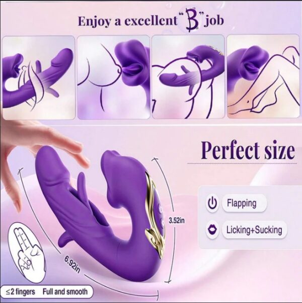 Vibrator Dildo Licking Hitting 3in 1 Exclusive Massager - Image 4