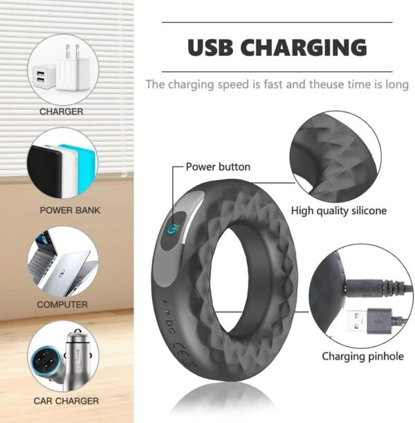 Stretchable Delay Ejaculation Silicone Cock Ring Vibrator - Image 8