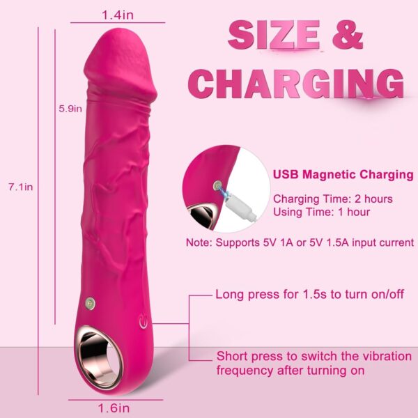 Dildo Vibrator - with 10 Vibrations,Realistic Silicone Dildos - Image 14
