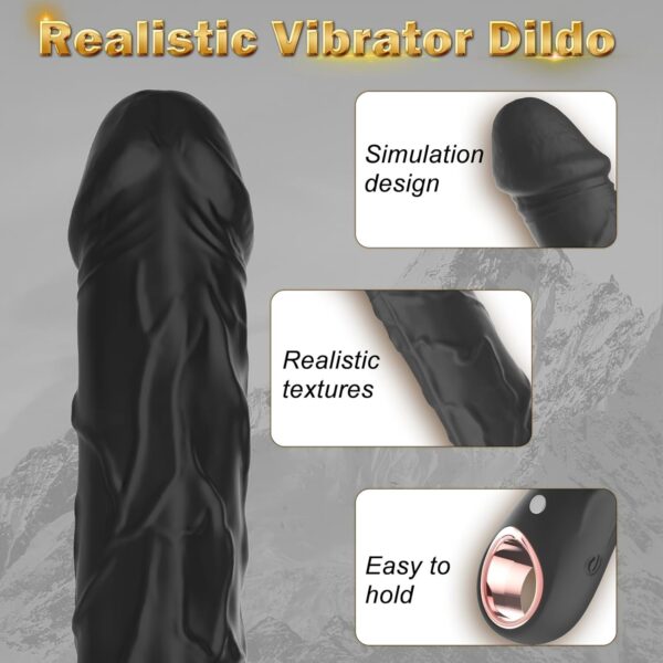 Dildo Vibrator - with 10 Vibrations,Realistic Silicone Dildos - Image 4