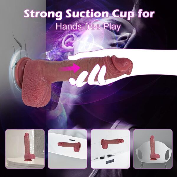 Thrusting Dildo Heating Realistic,9 Vibrations 3 Thrusts - Image 3