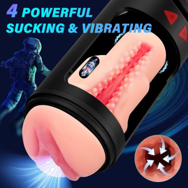 Masturbator Adult Toys Penis Sex Toys,with 4 Sucking & Vibrating - Image 3