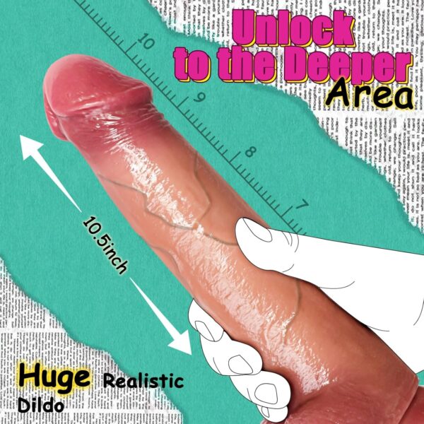 Foreskin Dildos Realistic Movable ,10 Inch Powerful Suction Cup - Image 5