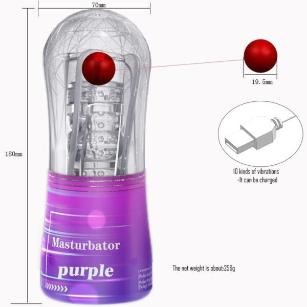 Male Masturbator,with 10 Vibration Functions and 3D Texture - Image 6