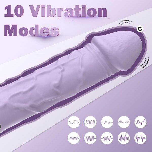 Dildo Vibrator - with 10 Vibrations,Realistic Silicone Dildos - Image 7