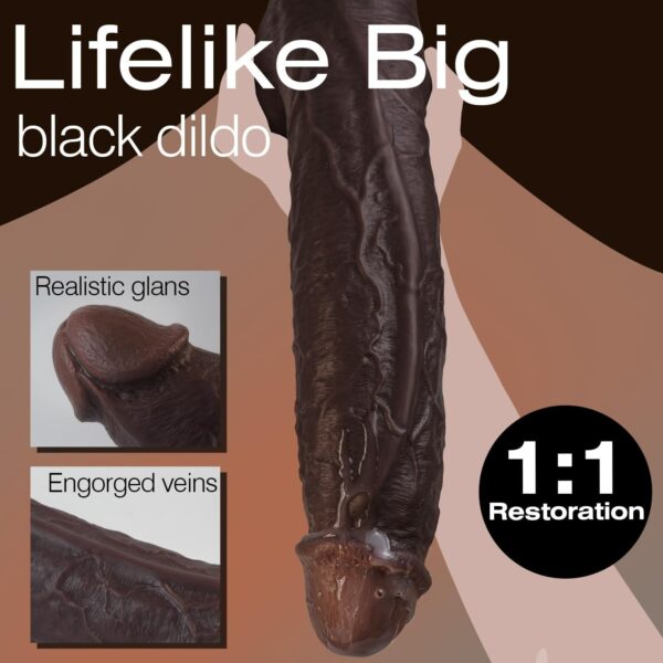 Dildos | Sex Toy Realistic Big Black | 11 Inch - Image 5