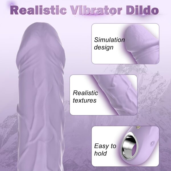 Dildo Vibrator - with 10 Vibrations,Realistic Silicone Dildos - Image 8