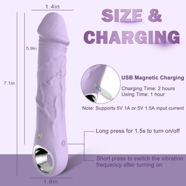 Dildo Vibrator - with 10 Vibrations,Realistic Silicone Dildos - Image 9