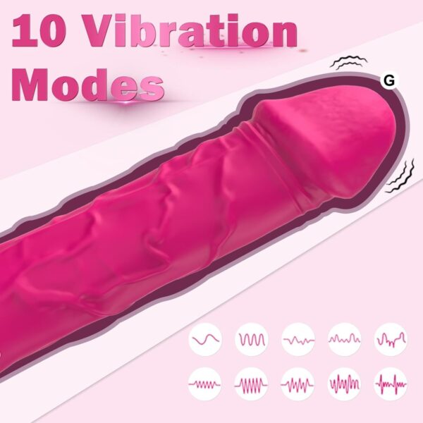 Dildo Vibrator - with 10 Vibrations,Realistic Silicone Dildos - Image 12
