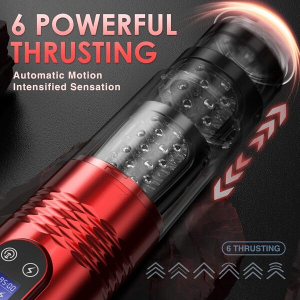 Male Masturbator - with 10Vibrating & 6 Thrusting,LCD Display - Image 8