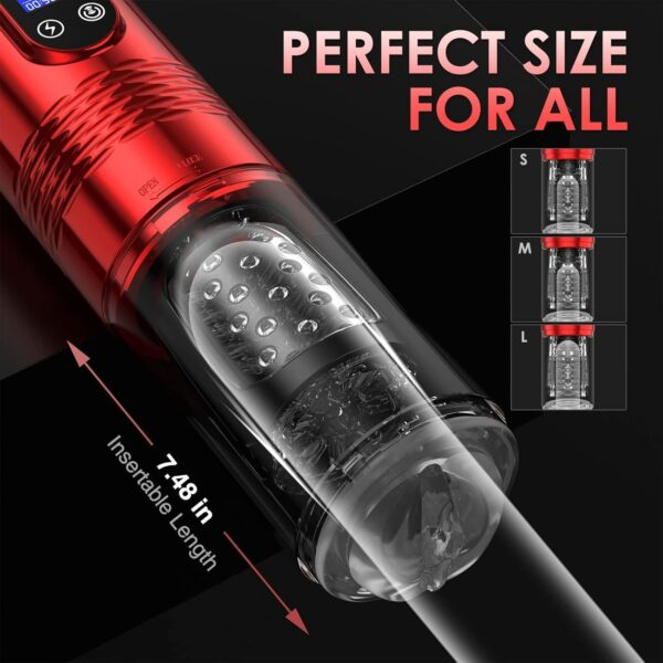 Male Masturbator - with 10Vibrating & 6 Thrusting,LCD Display - Image 11
