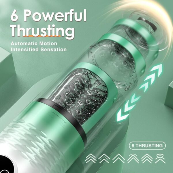 Male Masturbator - with 10Vibrating & 6 Thrusting,LCD Display - Image 12