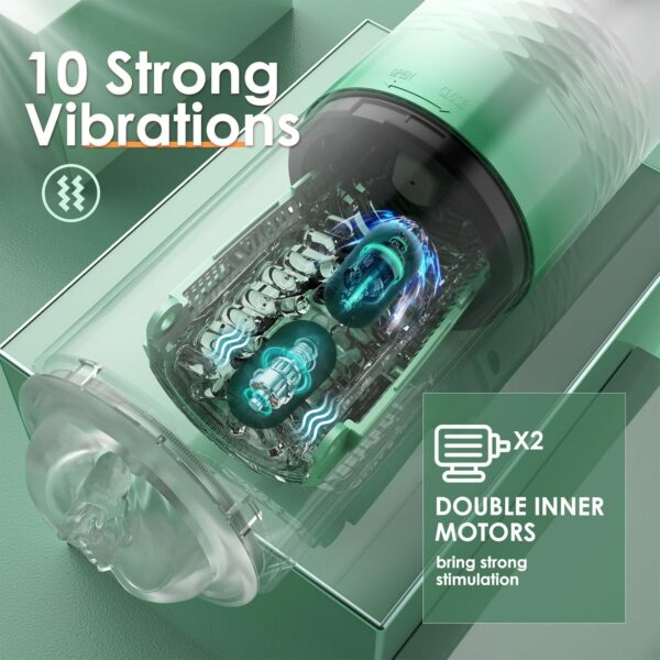 Male Masturbator - with 10Vibrating & 6 Thrusting,LCD Display - Image 13