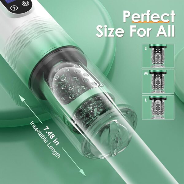 Male Masturbator - with 10Vibrating & 6 Thrusting,LCD Display - Image 16