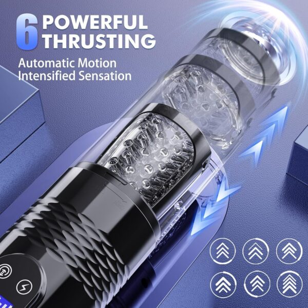 Male Masturbator - with 10Vibrating & 6 Thrusting,LCD Display - Image 2