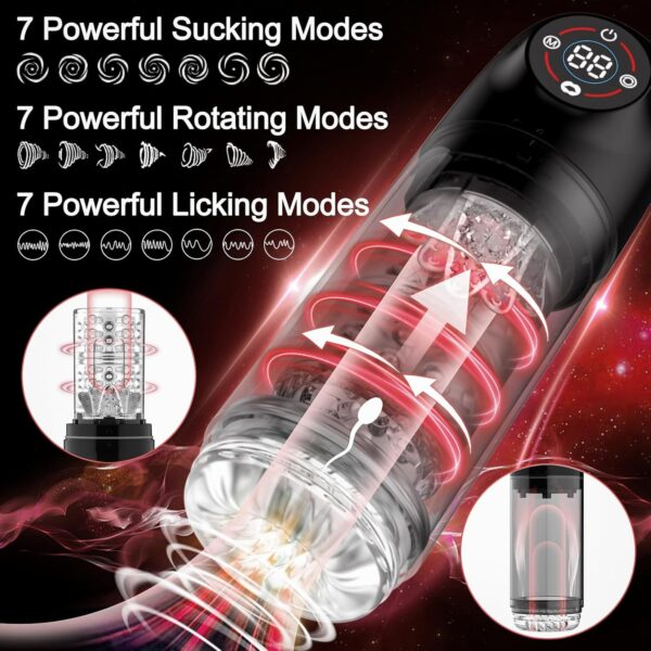 Male Masturbator-Upgrade 6s Vacuum Pump 7 Rotating 7 Sucking 7 Licking - Image 2