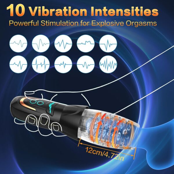 Male Masturbator with 10 Vibration,8 Thrusting & Rotating Patterns - Image 2