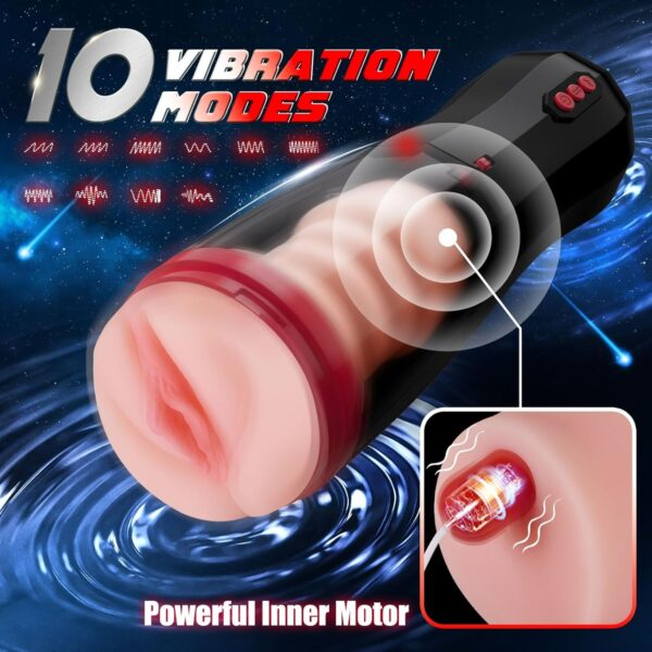 Male Masturbator with Real Vagina,with 5 Thrusting&10Vibration - Image 3