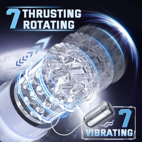 Male Masturbator- Penis Pump Enlargers with 7 Thrusting Sucking - Image 4