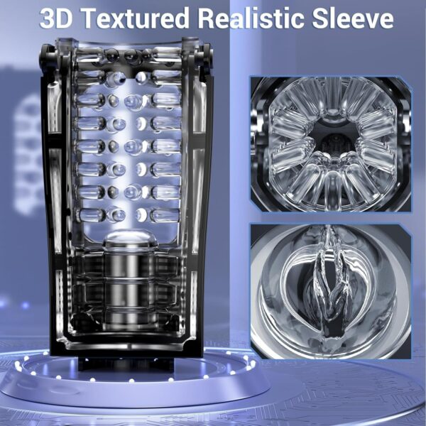 Male Masturbator - with 10Vibrating & 6 Thrusting,LCD Display - Image 4