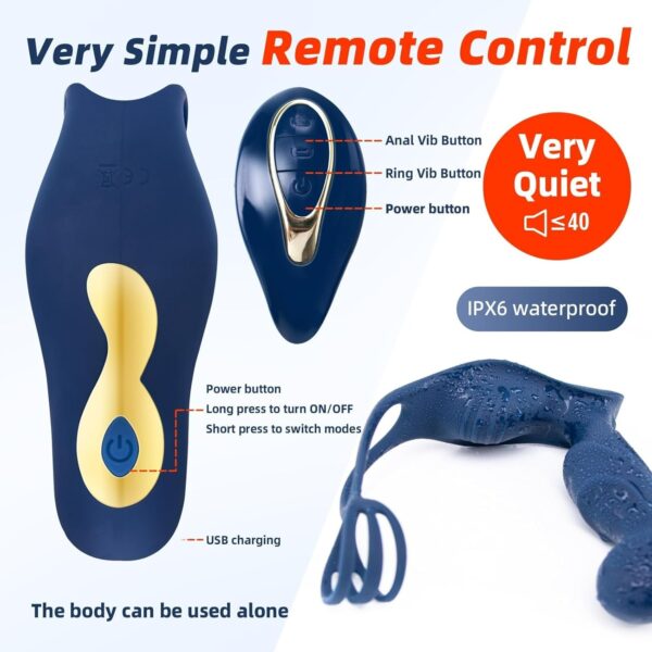 12 Patterns Vibrating 3 IN 1 Prostate Massager Anal Sex Toys - Image 5