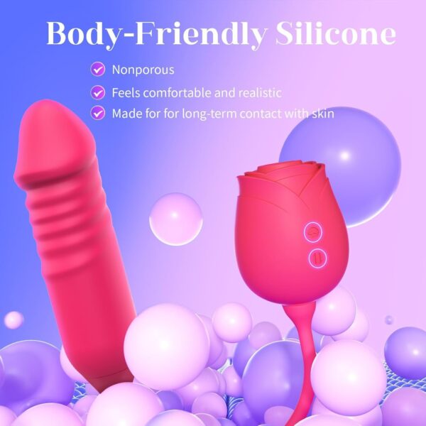 Rose Sex Toy with Thrusting G Spot Vibrators & 10 Sucking Modes - Image 6