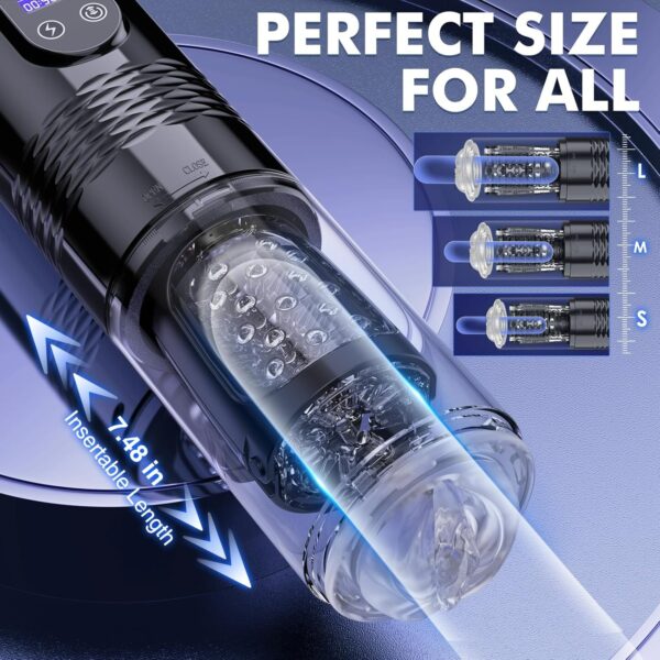 Male Masturbator - with 10Vibrating & 6 Thrusting,LCD Display - Image 6