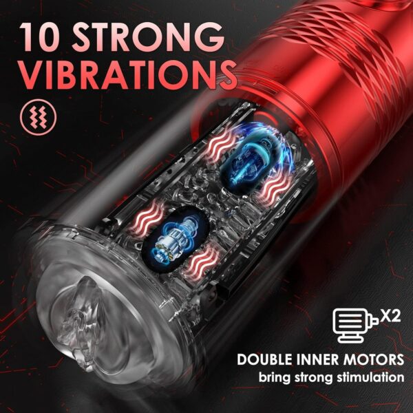 Male Masturbator - with 10Vibrating & 6 Thrusting,LCD Display - Image 7