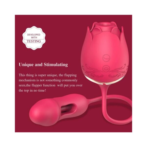 Rose Sex Toys Sucking Vibrator,with 10 Suctions 10 Flapping Modes - Image 6
